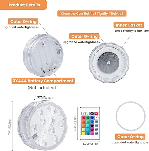 Miniatura 9 de Luces de barco inalámbricas que funcionan con pilas, luz LED marina impermeable para luces interiores de cortesía, pesca, kayak, pato, jon, bajo,