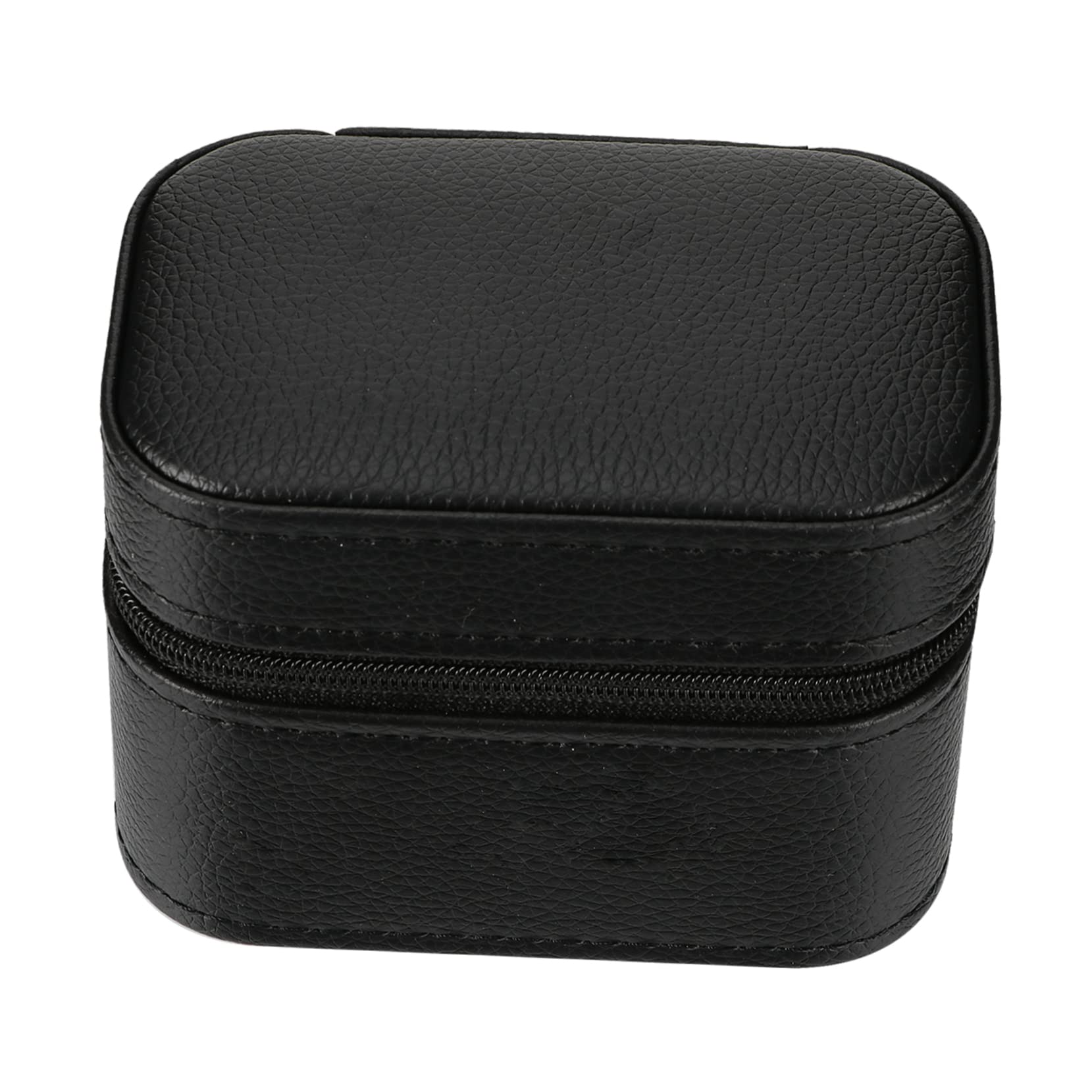 Healeved Kleiner Uhrenaufbewahrungsbox aus Leder mit Reißverschluss Schwarz | Tragbar für Handtasche oder Computertasche, Anti Fall, für Damen und Herren