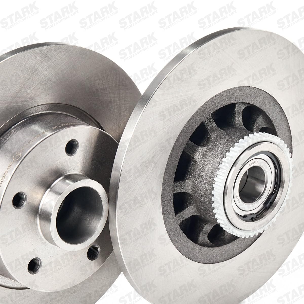 STARK SKBD-0023821 2x Disco freno Posteriore con mozzo portaruota con anello sensore ABS con cuscinetto ruota Compatibilità con RENAULT Trafic 3 Van FG