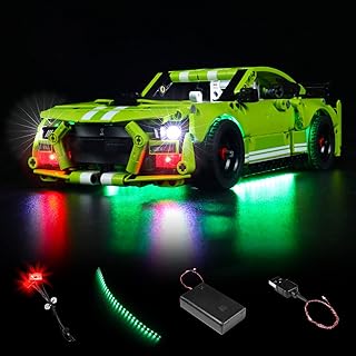 VONADO LED Light Kit for Lego Technic Ford Mustang Shelby GT500 42138, DIY Lighting Compatible with Lego Mustang 42138 (NO Lego Model), Creative Décor Lego Light Set as Gift for Kids (ONLY Light)