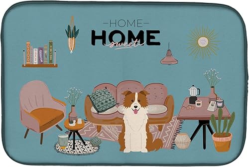 Miniatura 92 de Caroline's Treasures CK7824DDM - Tapete absorbente para secado de platos con diseño de bulldog inglés, rojo y blanco, para encimera de cocina, 14 x