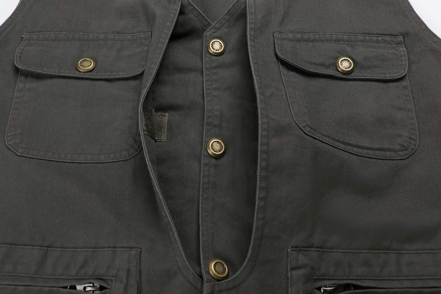 Chaleco de Pesca para Hombre Chaleco Deportivos de Caza Trabajo con Multibolsillos Chaleco Tipo Safari Chaqueta Sin Mangas de Fotografia con Botones de Presión