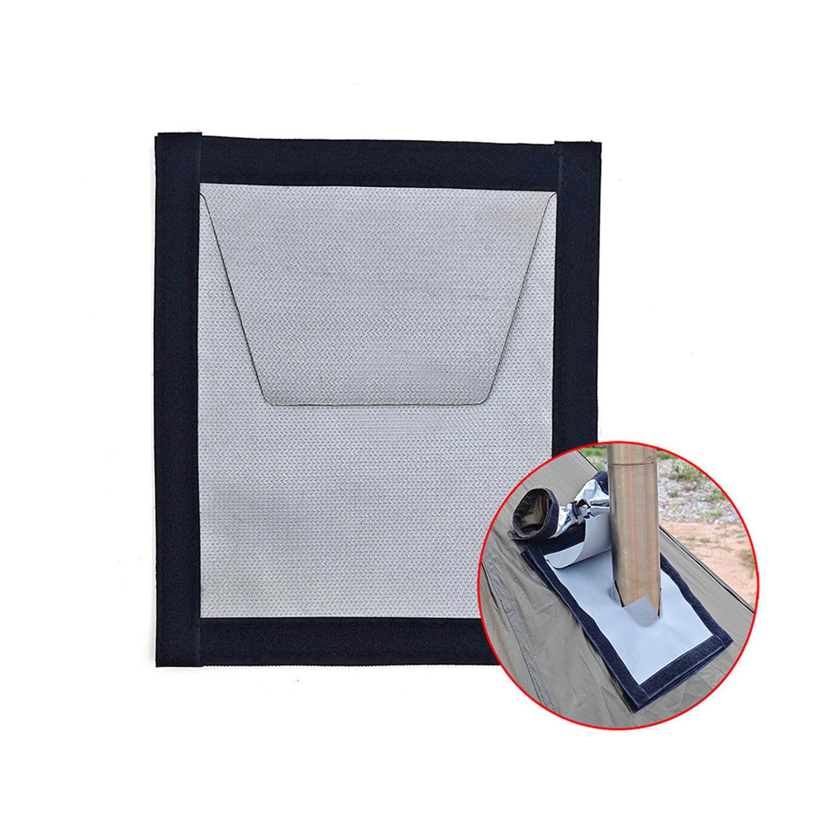 Tissu Ignifuge Fibre De Verre Pour Tente Camping - Protection Tuyau Poêle à Bois - 23x20 Cm, 5 Mm D'épaisseur - 2