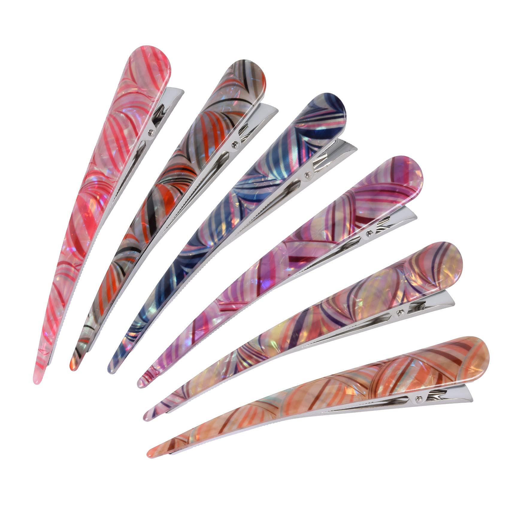 6PCS Duckbill Hair Clips Classic Hair Grip Hairpin with Duck Teeth - Non-slip Hairdressing Styling Hairpin for Women Girls Hair Salon