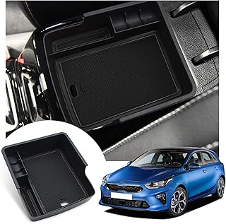 LFOTPP Ki-a Ceed CD Proceed SW GT Centre Console Organiser, Ceed Accessories Centre Armrest Storage Box Original, Armrest Organiser Tray Centre Armrest Glove Box (Black)