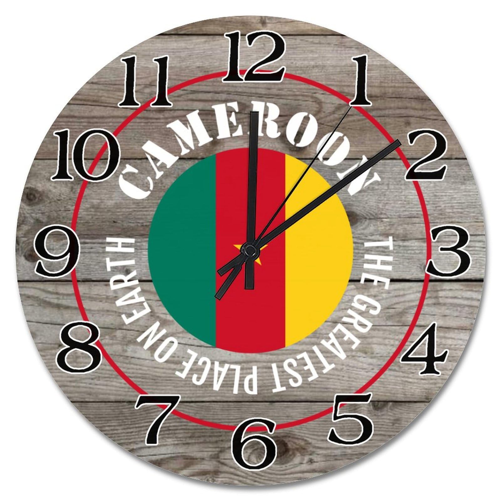 Horloge murale Cameroun grande pendule analogique rétro
