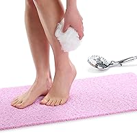 Vista 52 de ENKOSI Alfombra antideslizante para ducha y baño Loofah - Comodidad acolchada suave - Sin ventosas para bañeras lisas o texturizadas - Drenaje