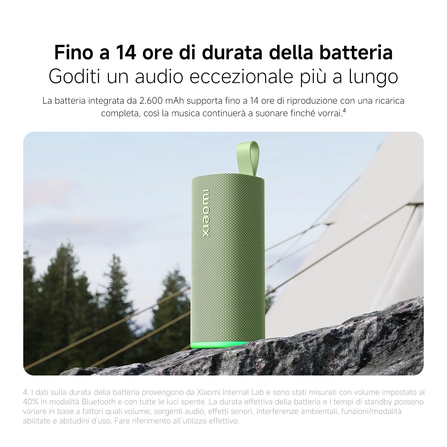 XIAOMI Sound Play Cassa Bluetooth Portatile 18W, Luce RGB Ambientale, Suono Potente Immersivo, Auracast Multi-Speaker, 14 Ore di Autonomia,IP68 Waterproof, TWS Pairing, Bluetooth 6.0,Verde