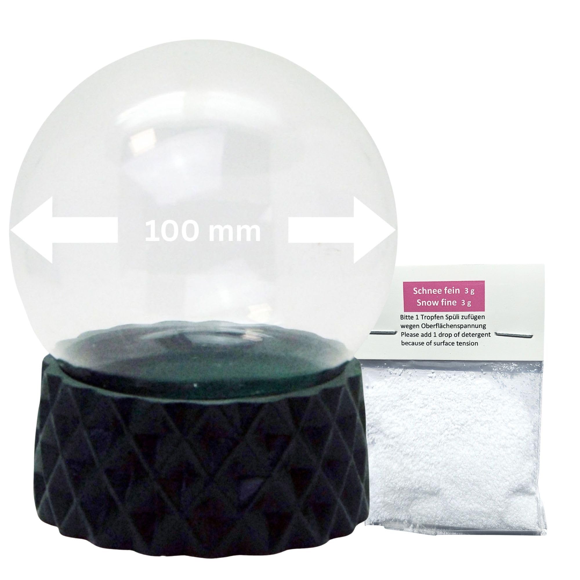 Snowglobe For You - Do It Yourself Dark Green Diy Diy Snow Globe Set With Glass Ball And Polyresin Base Green Round Cubic - 100 Mm Diameter - Individual Shake Ball Glitter Ball * 40107