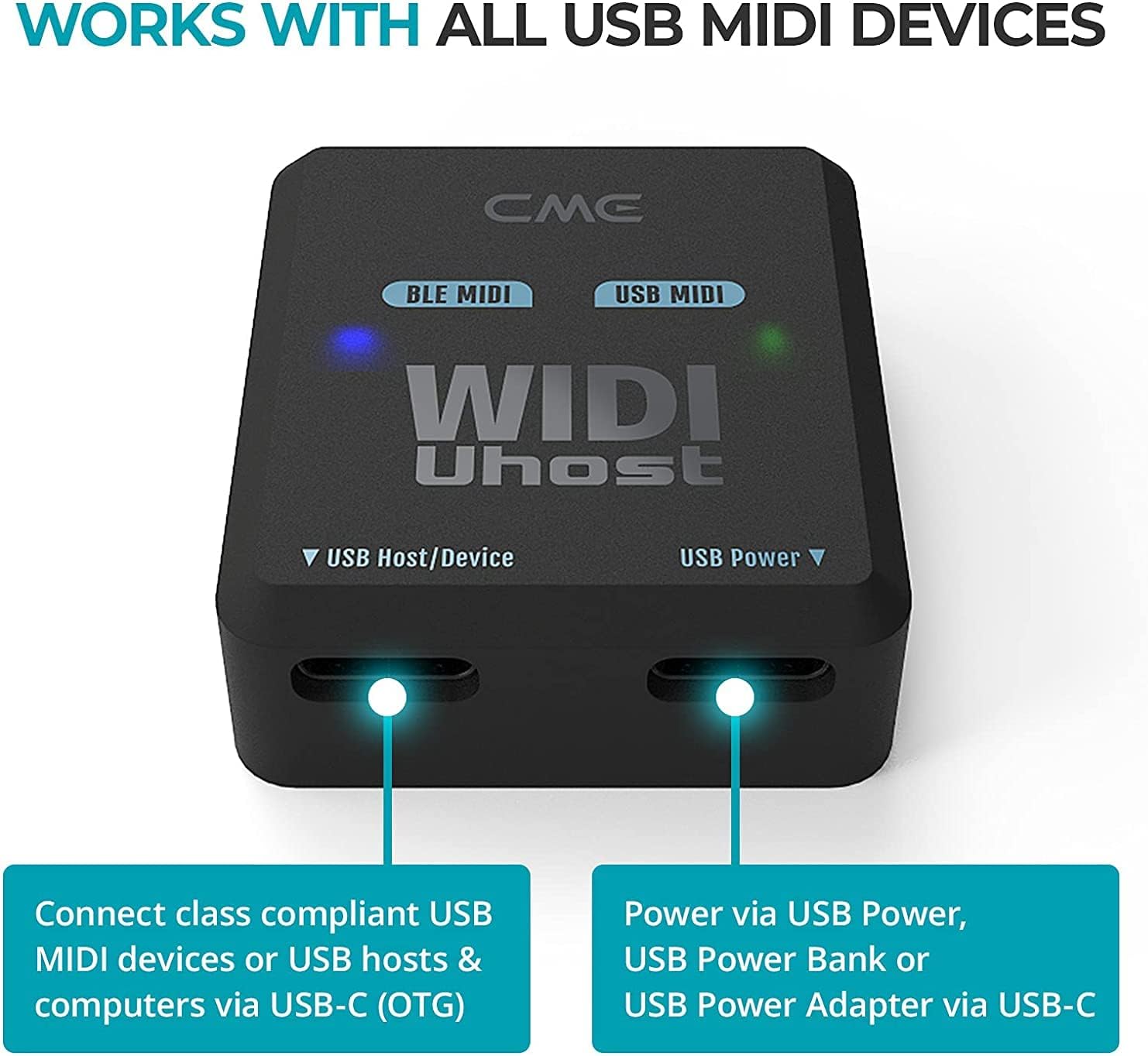 CME WIDI Uhost 3in1 Bluetooth (5.0) USB Wireless MIDI interface