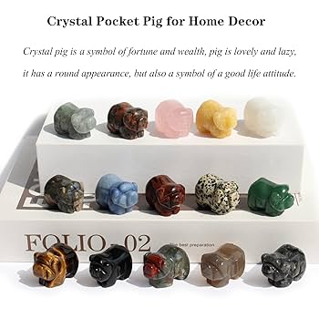 Amazon.co.jp: Wemeki クリスタルブタの置物 ミックス 6点