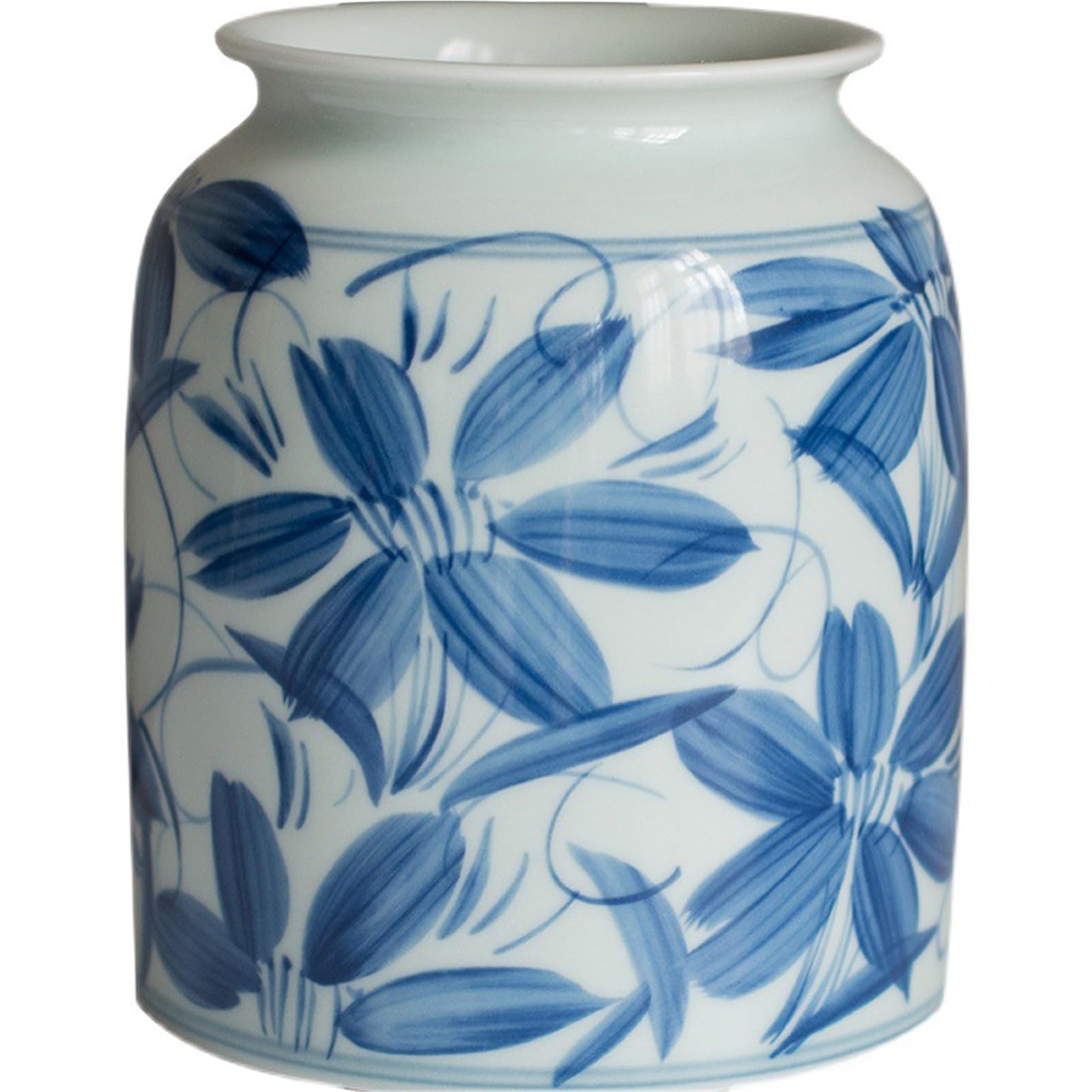 Vintage Blue and White Chinese Style Ceramic Vase, Classic Chinoiserie Porcelain Flower Vase, Decorative Tabletop Centerpiece for Home Indoor Decor