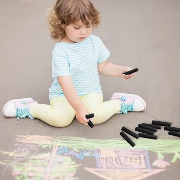 10 Pcs Sidewalk Chalks for Kids Non Toxic Jumbo Chalk for Party Gift Outdoor Art Classroom Play Painting (Black)