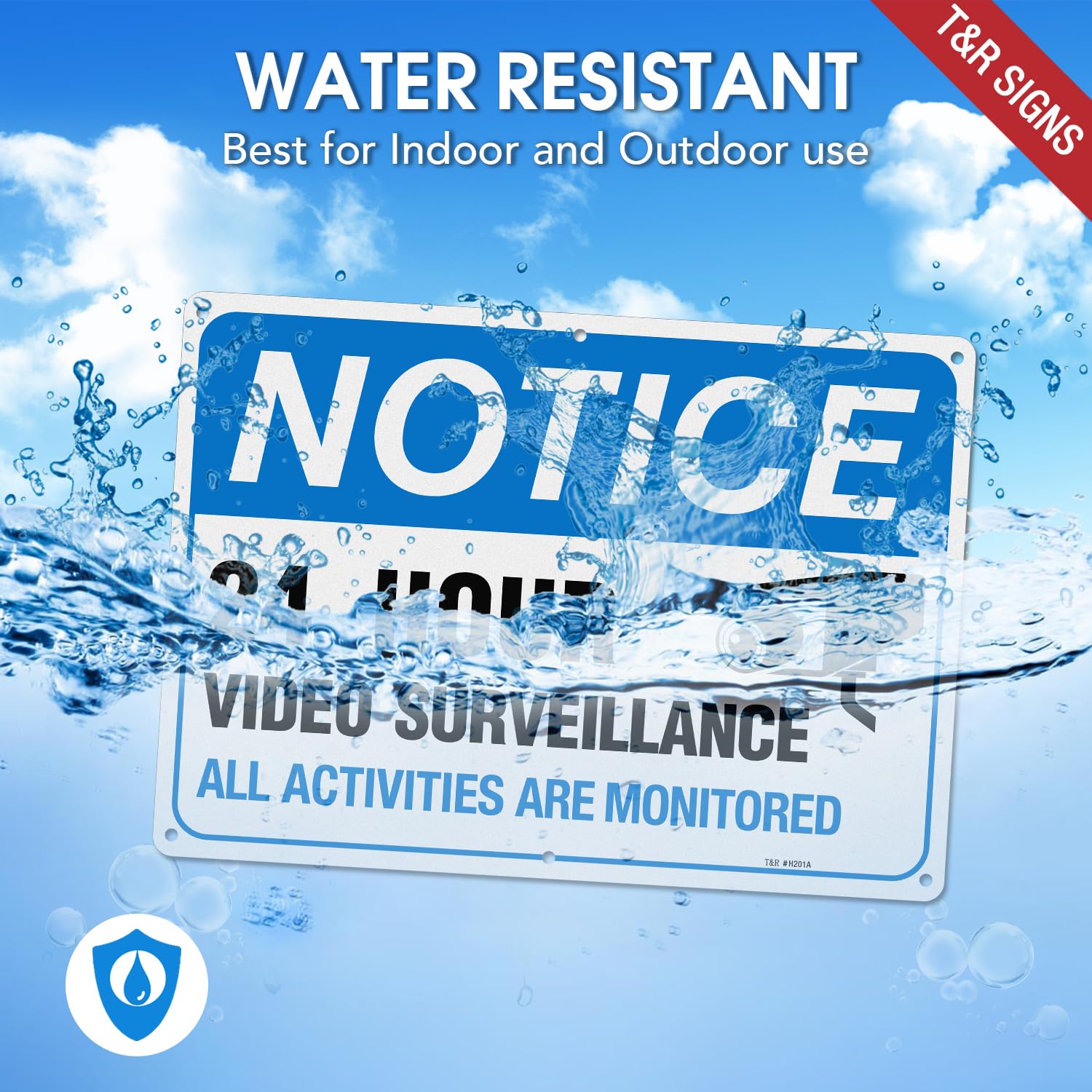 Video Surveillance Sign, All Activities Are Monitored - 1 Pack - 10 x 14 Inches Rust Free .040 Aluminum Reflective - UV Protected, Waterproof, Weatherproof and Fade Resistant - 4 Pre-drilled Holes — Amazon image 4