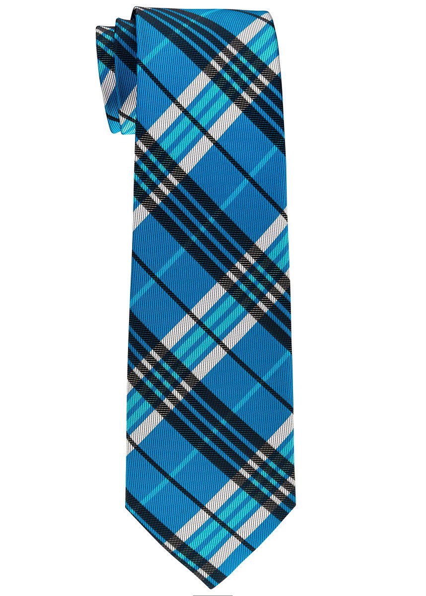 Retreez Stylish Tartan Plaid Check Woven Microfiber Boy's Tie (8-10 years) - Turquoise