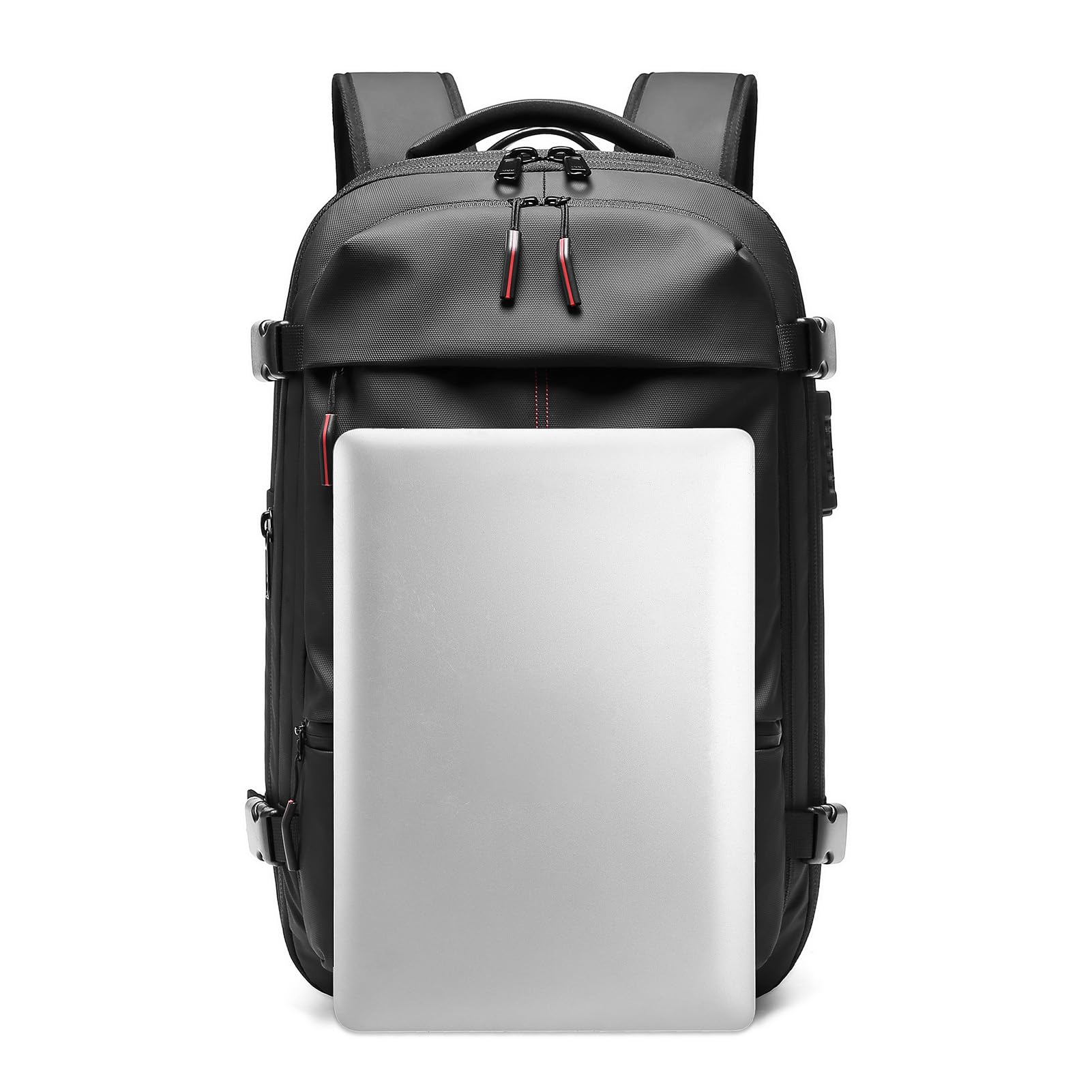 Bewinner Sac à Dos de Compression Sous Vide 25 L 60 L, Extensible, Résistant à L'eau, avec Compartiment pour Ordinateur Portable de 17 Pouces, pour Hommes et Femmes, Sac de Week-end
