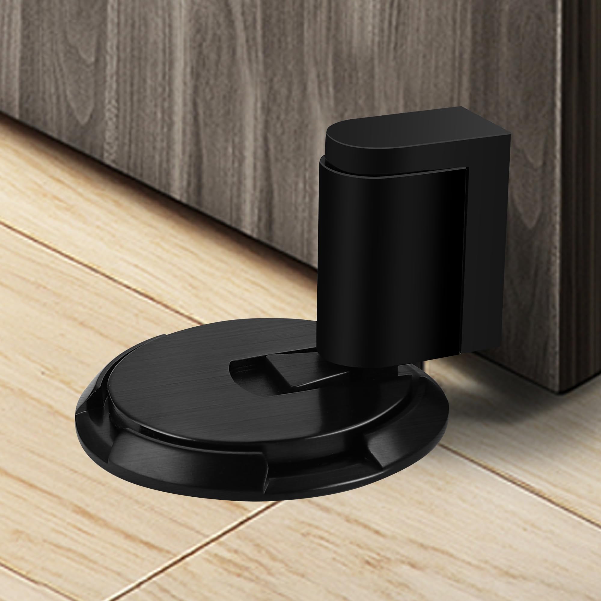 VACNEA Windproof Door Stopper, Mechanical Heavy Duty Adjustable Height Door Catch Holder, Keep Door Open, No Drilling or Screw Mounting with Adhesive