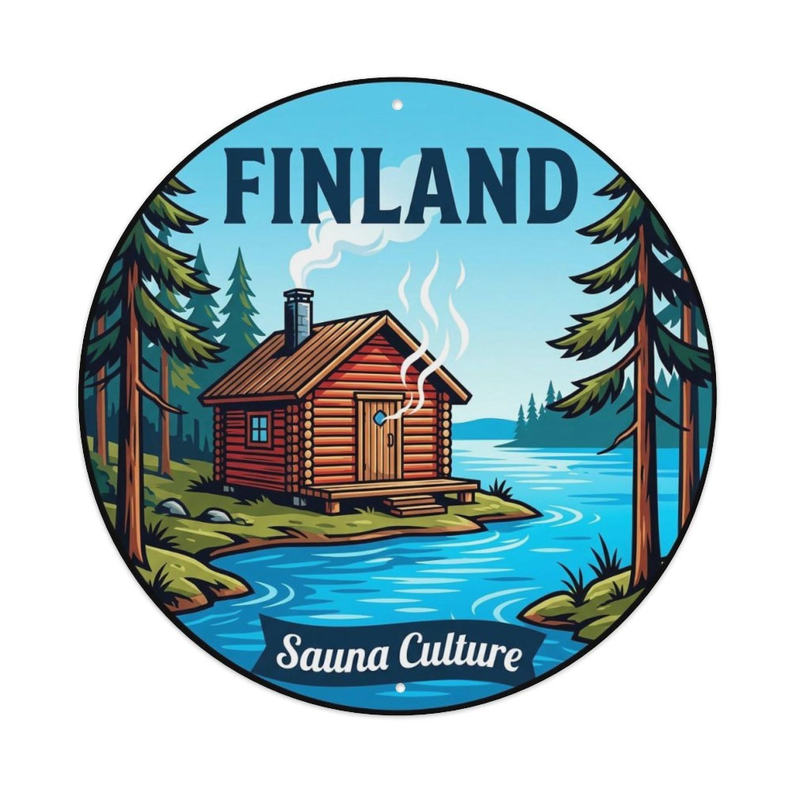 Vintage Travel Finland Lustrous Metal Tin Sign