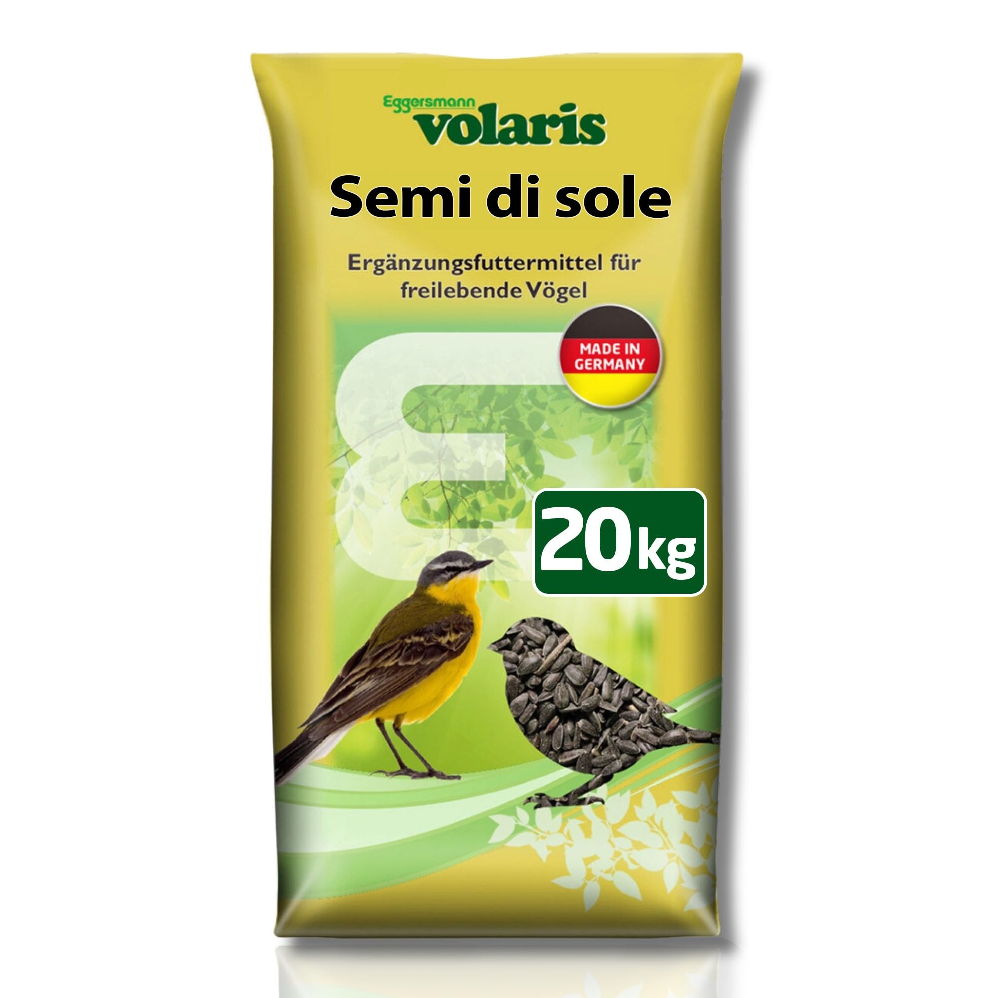 Eggersmann volaris 20 kg semi sole | Semi girasole, Mangime per uccelli selvatici tutto l'anno | Cibo per uccelli selvatici tutto l'anno | Alimento sparso ad alto contenuto di grassi per tutte uccelli