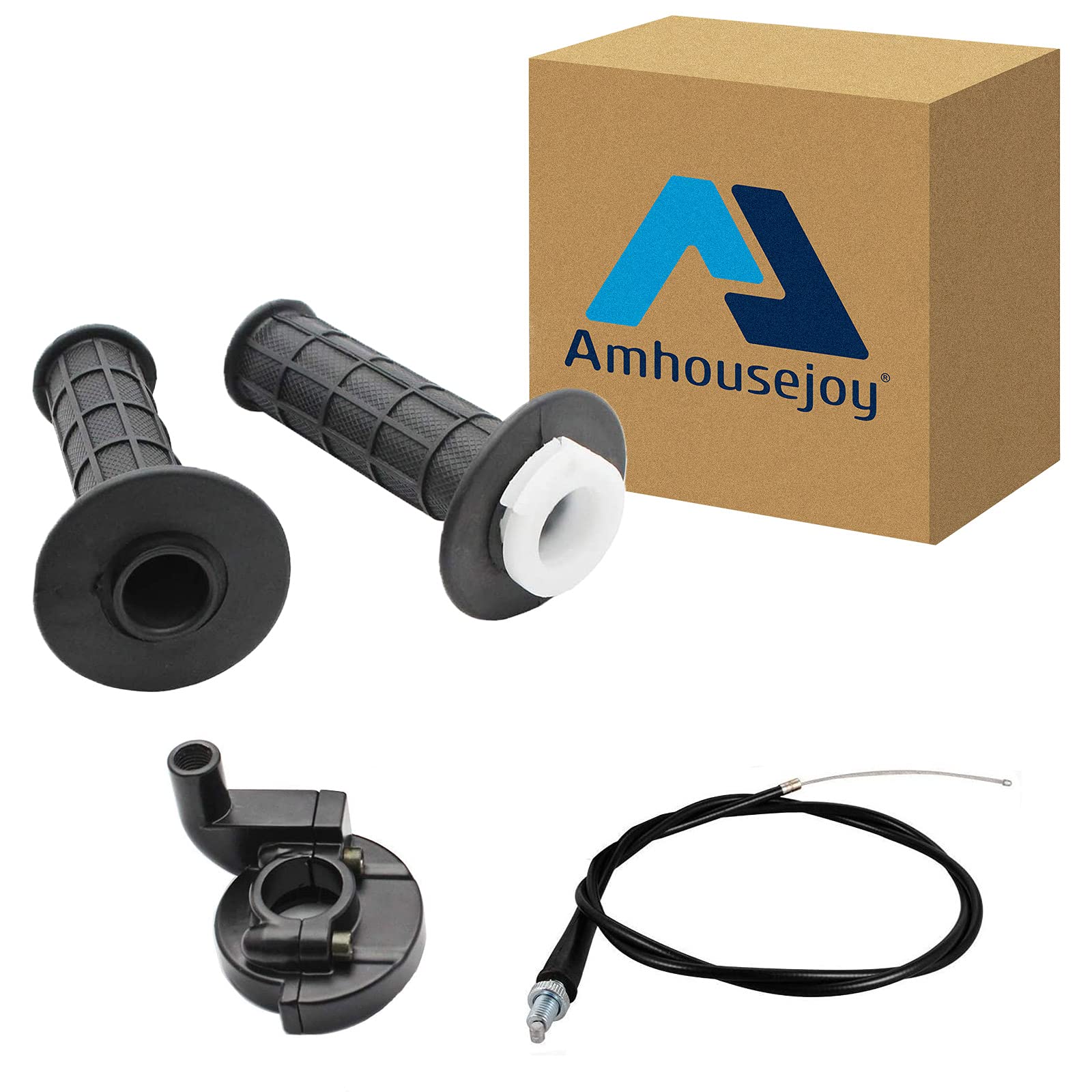 Throttle Handle Grip & Cable Kit For Baja Mini Bike, MB165, MB200, 196cc/200cc Doodlebug & Many 5.5-6.5HP Models