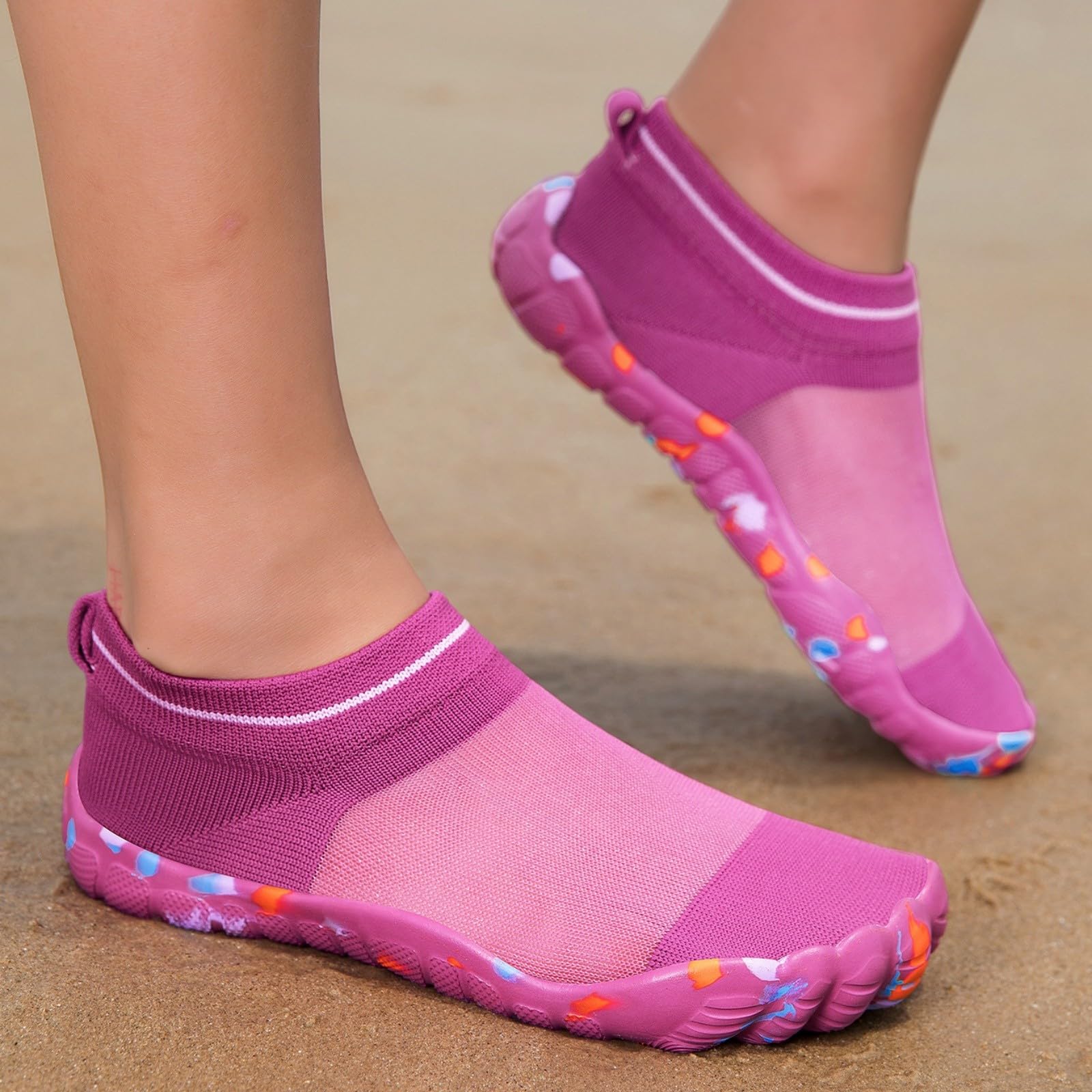 Męskie buty do wody na boso, bohema, lekkie skarpety do wody, szybkoschnące, buty do pływania z podeszwą moro, do surfingu na plaży i jogi, Fioletowy, 40 EU