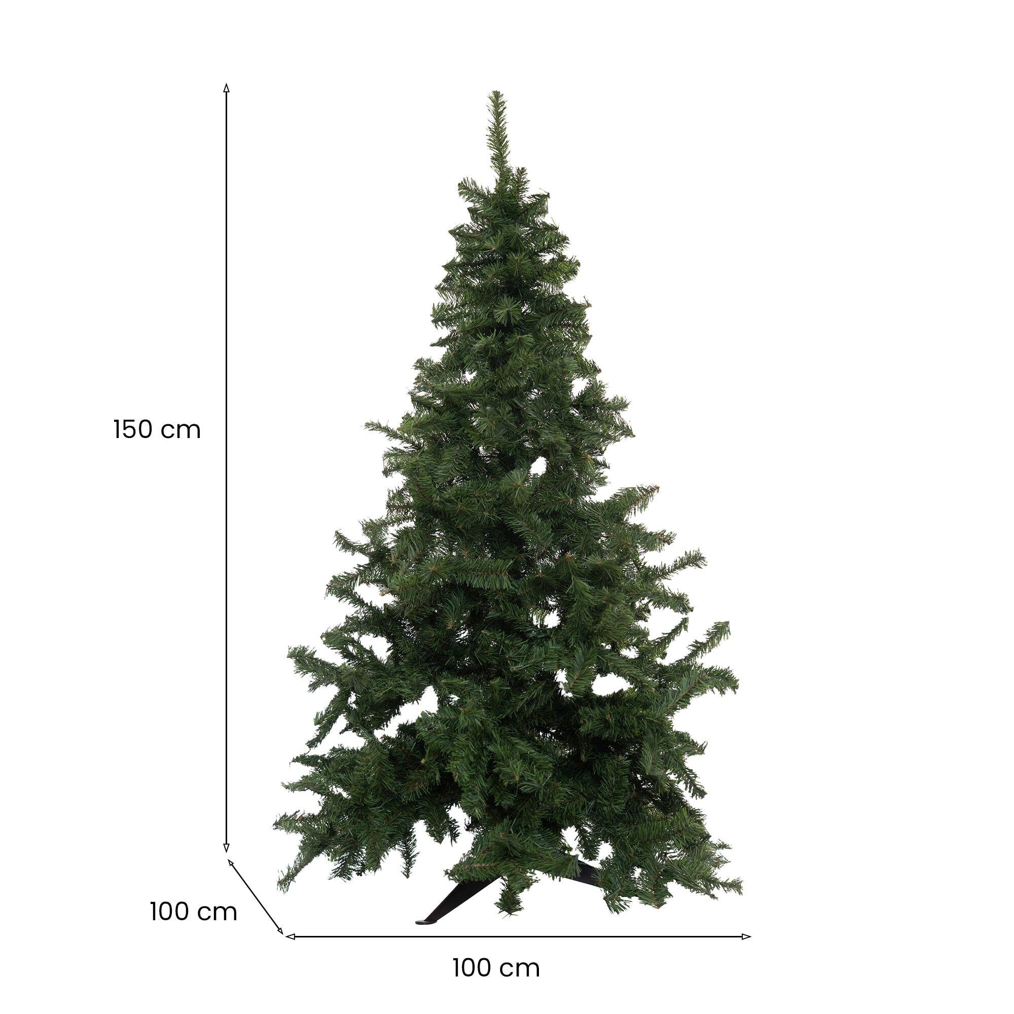 Dmora - Sapin de Noël 150 cm Plaine, Pin Artificiel, Arbre à Effet réel, Sapin de Noël, Made in Italy, 100x100 h150 cm, Vert