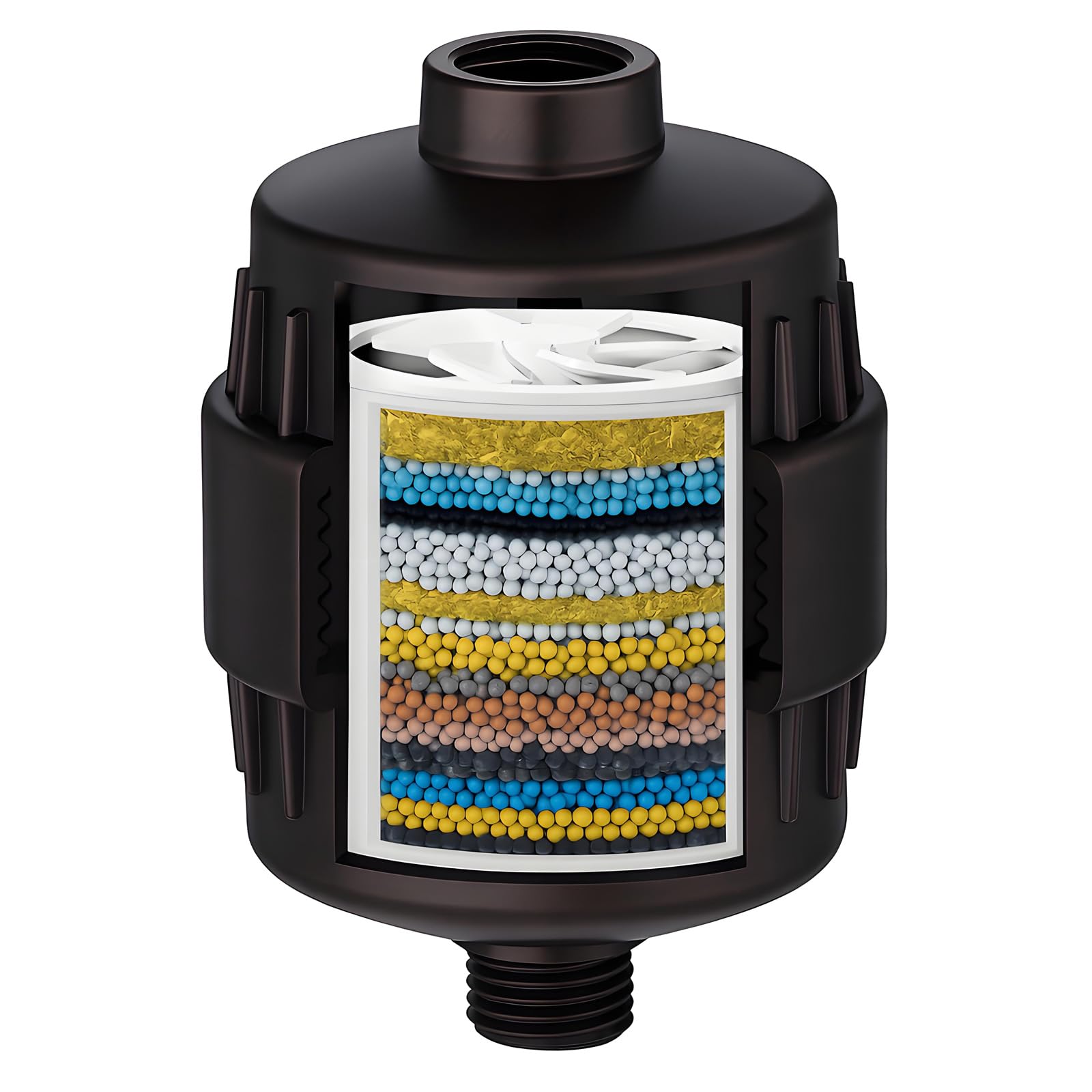 Yodel Shower Water Filter Oil Rubbed Bronze - Shower Head Filter for Hard Water - Water Softener to Remove Chlorine and Fluoride,Improve Hair and Skin Condition