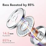CASCHO Wireless Earbuds Bluetooth Headphones 60Hrs Playtime HD Stereo Audio Digital LED Display Over-Ear Earphones with Earhook Waterproof Headset with Mic for Sport Running Workout (Rose)