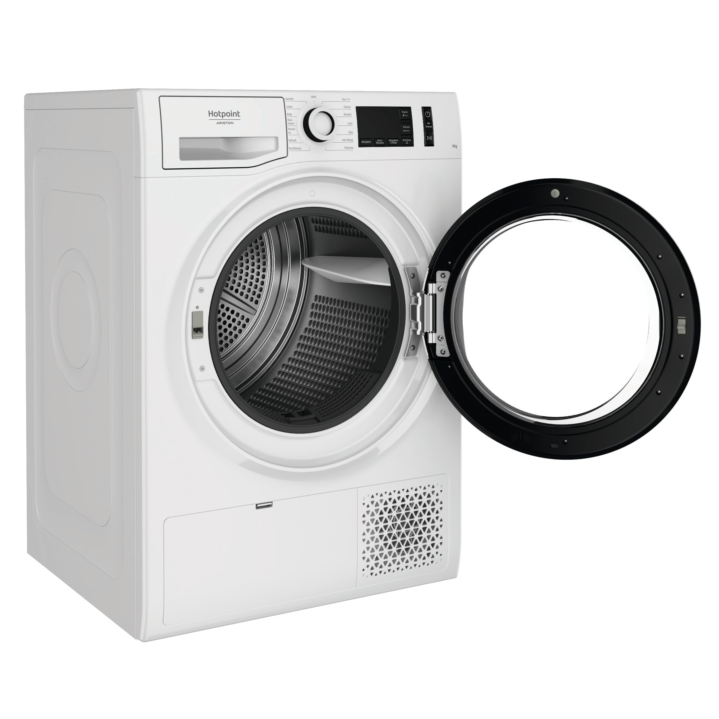 Hotpoint - Asciugatrice 9 Kg NT M11 92WK IT - Asciugatrice Pompa Calore Classe A++ A Libera Installazione, Altezza 84,9cm, Larghezza 59,5cm, Profondità 65,5cm.