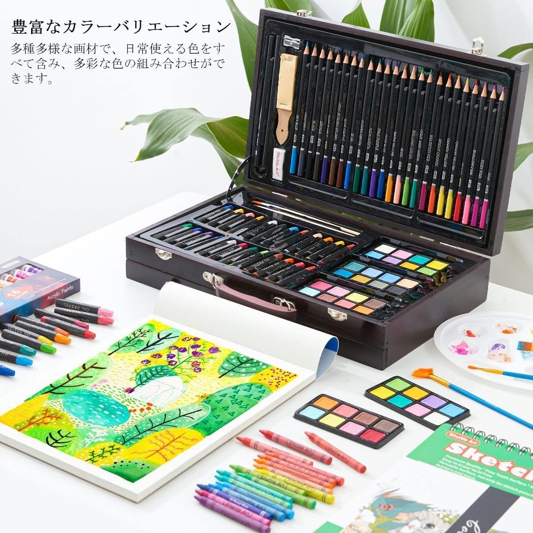 お絵かきセット 収納 186点セット お絵かきセット 収納付き 186点