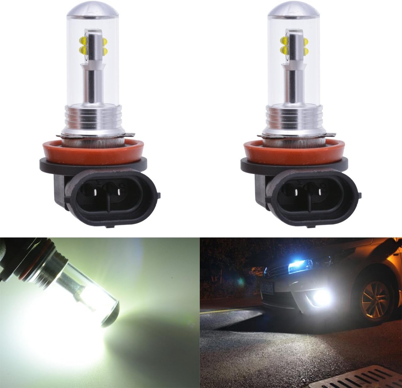 TUINCYN H8 H9 H11 LED Bulbs Super Bright 1500 Lumens 8 SMD Waterproof