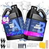 Epoxy Resin 64OZ - Crystal Clear Epoxy Resin Kit - No Yellowing No Bubble Art Resina Casting Resins for Art Crafts, Jewelry Making, Wood & Molds(32OZ x 2)