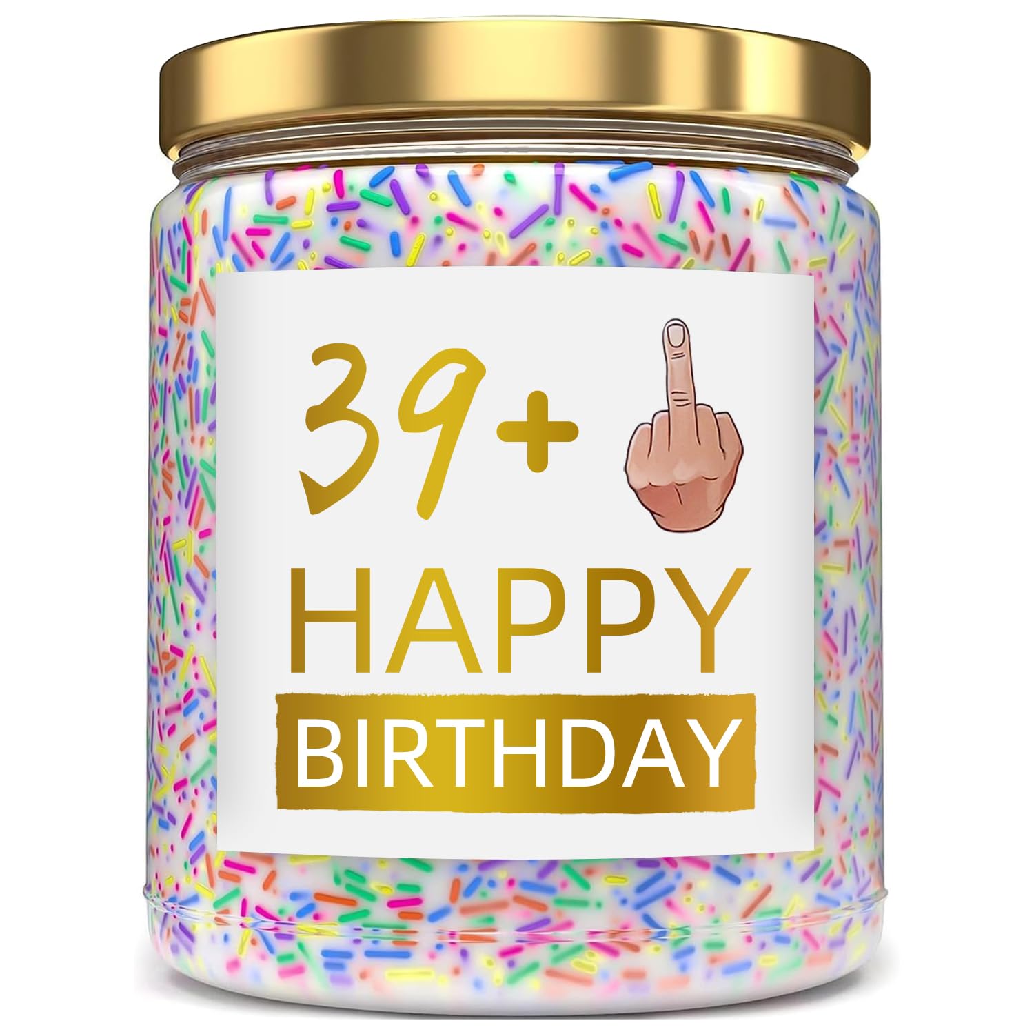 Itbxzzy Women's Coloured 40Th Birthday Gifts For Funny Happy Birthday Candle - Lavender Birthday Cake Scent With Sprinkles Cute Gifts For Ideas, 9 Oz Lavender Scented Candle Gift