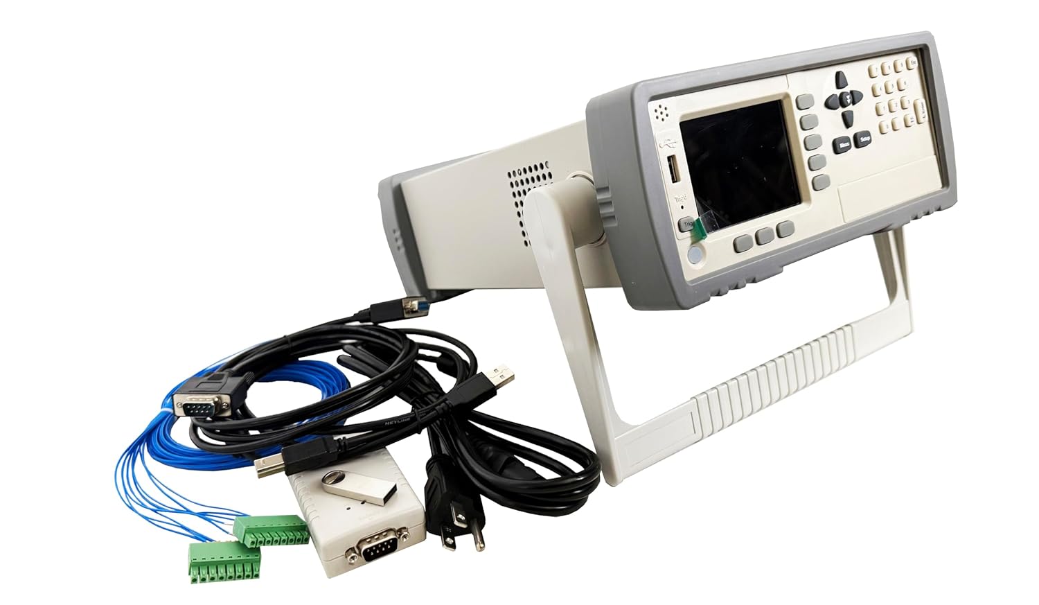 Multi-Channel Temperature Meter with 8 Channel Range -200℃~1800℃ Resolution 0.1℃ Thermocouple J/K/T/E/S/N/B/R RS-232 & USB Interface Data Acquisition Software for Multi-Point Temperature Testing