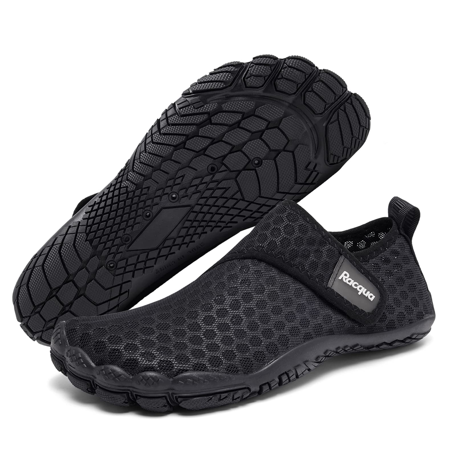 Racqua Men's Women's Slip-On Water Shoes Quick Dry Barefoot Lightweight Aqua Shoes Beach Swim Pool Hiking Sport Shoes