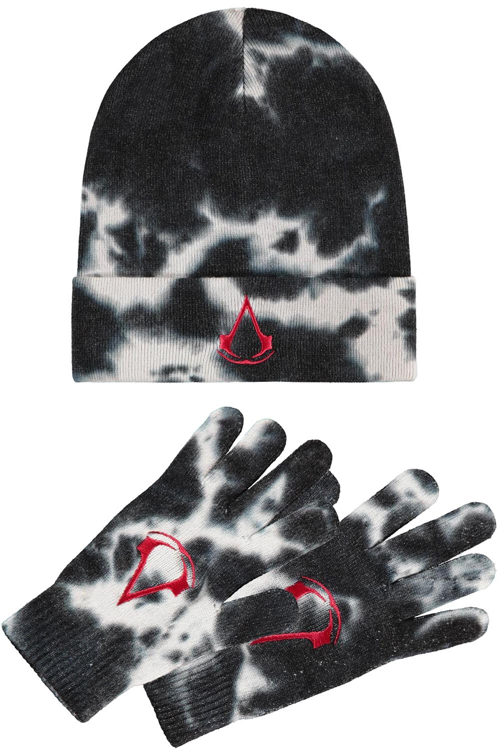 Difuzed Assassins Creed - Core Logo Geschenkset Beanie Strickmütze und Handschuhe