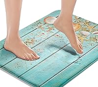 Vista 1 de Britimes - Tapetes de baño, antideslizantes, diseño de concha, playa, mar, estilo antiguo, bohemio, cubierta lavables, tapetes para decoración