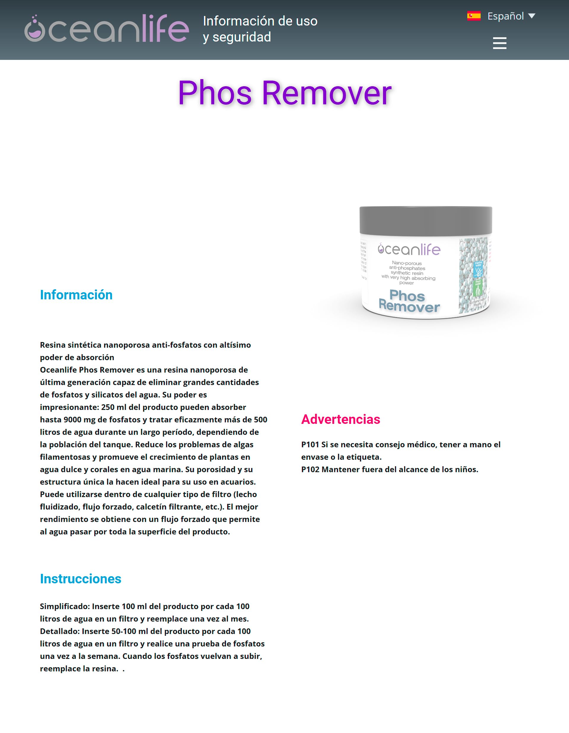 Oceanlife Phos Remover - 5000 ml - Resina Sintetica per la rimozione di Grandi quantità di fosfati e silicati in Acquario