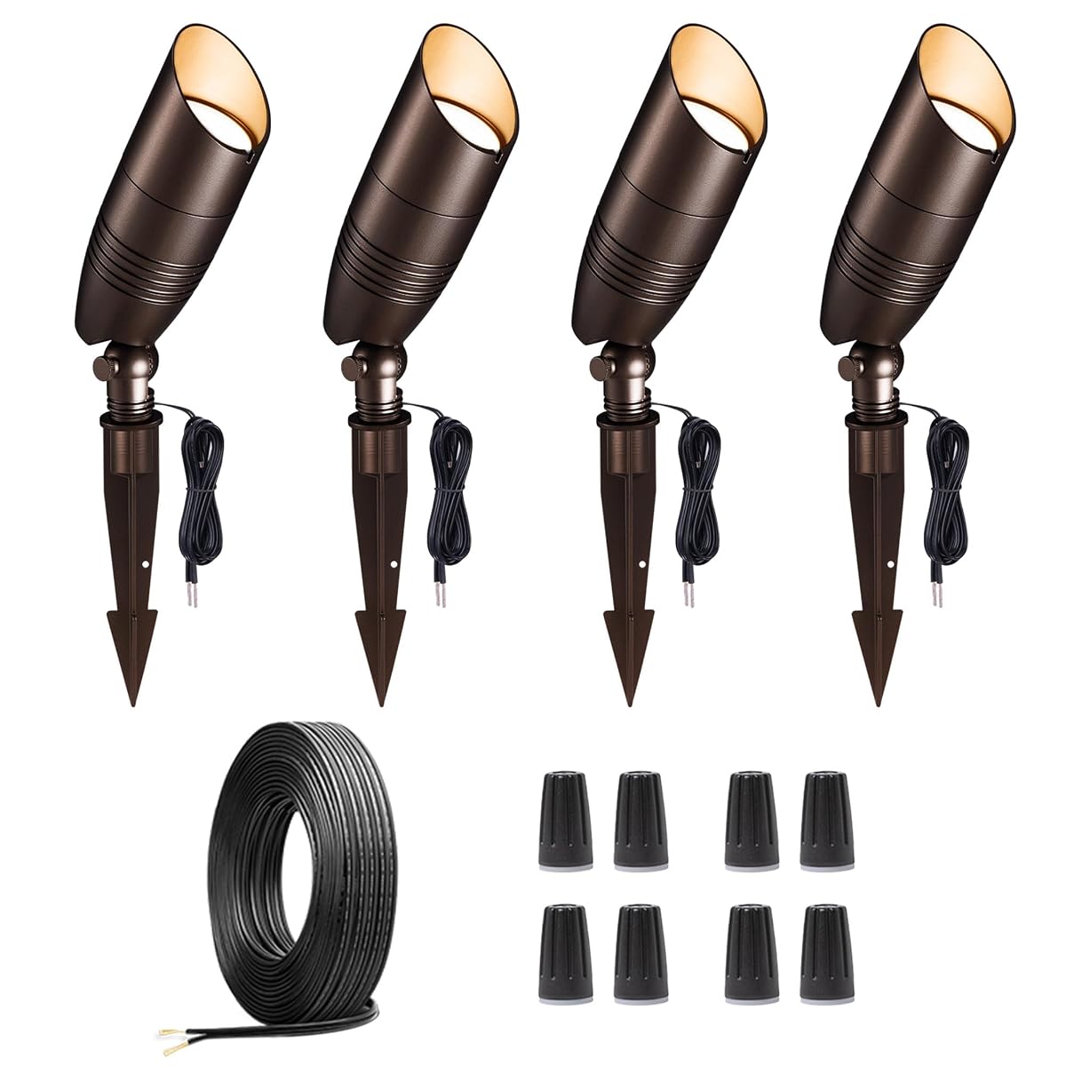 Varmtalys Low Voltage Landscape Lighting Kit, 4 Pack 3000K/4000K/5000K
