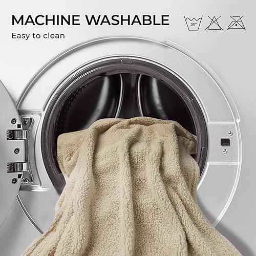 Miniatura 3 de Mantas mullidas de vellón de primera calidad para mascotas mantas de sherpa suave, para perros, cachorros, gatos, color beige, tamaño mediano (30 x