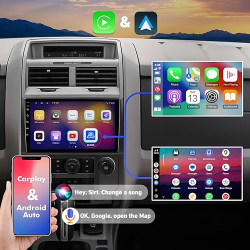 Miniatura 2 de 6+128G Android 12 Double Din Car Stereo for Ford EscapeKuga & Mazda Tribu 2007-2012 with 9 Inch Touchscreen Radio Built-in Wireless CarplayAndroid