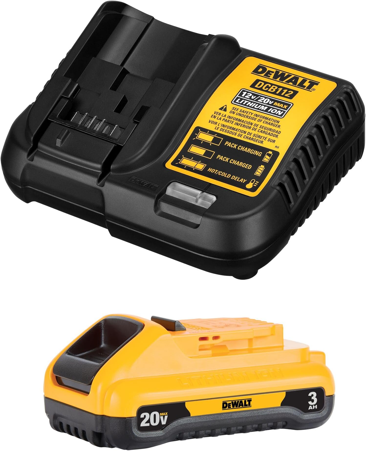 20V MAX Battery Pack with Charger, 3 Ah, Extra Long Run Time (DCB230C)