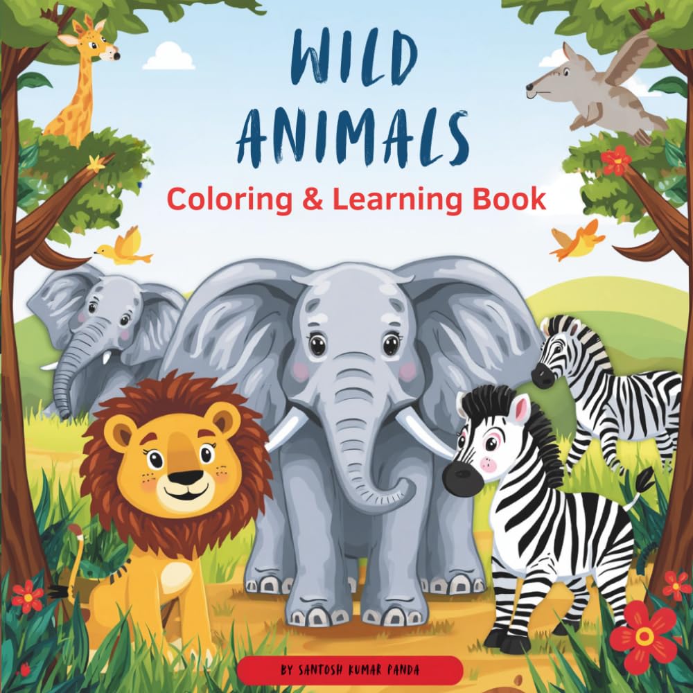 Wild Animals Coloring & Learning Book
