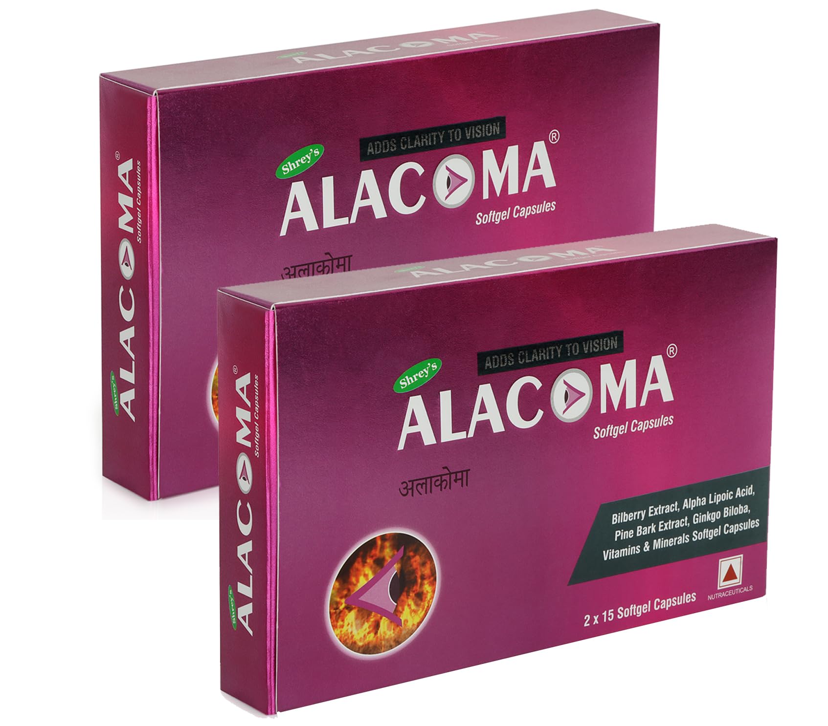 Shrey's Alacoma with Pine Bark, Bilberry and Ginkgo Biloba Extract for Glaucoma & Complete Eye Health - 30 Capsules (Pack of 2)-image-12