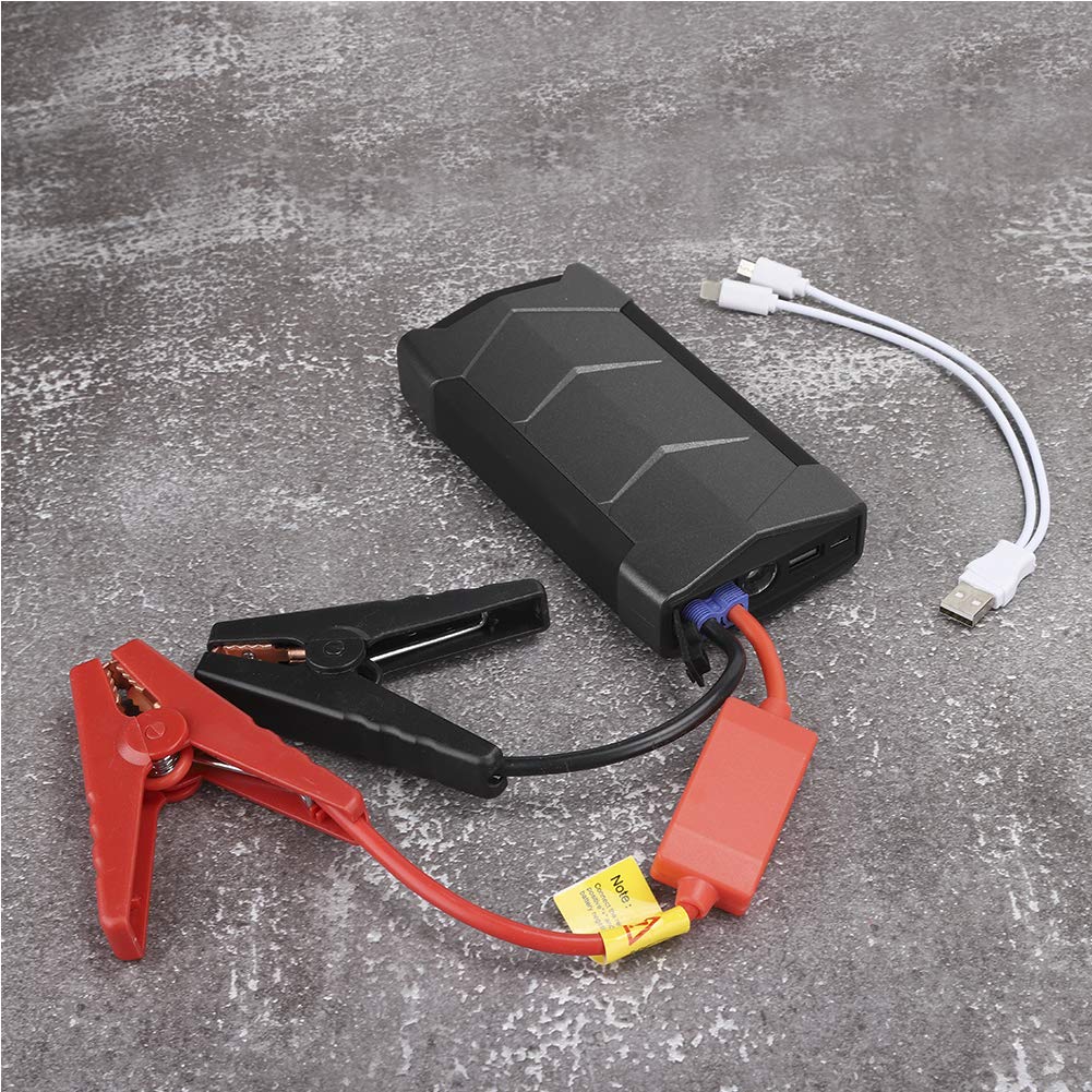 Arrancador de Batería de Coche Portátil, Cargador Negro de 12000mAh, Banco de Energía, Diseño Compacto, Kit de Emergencia, Impermeable, a Prueba de Polvo