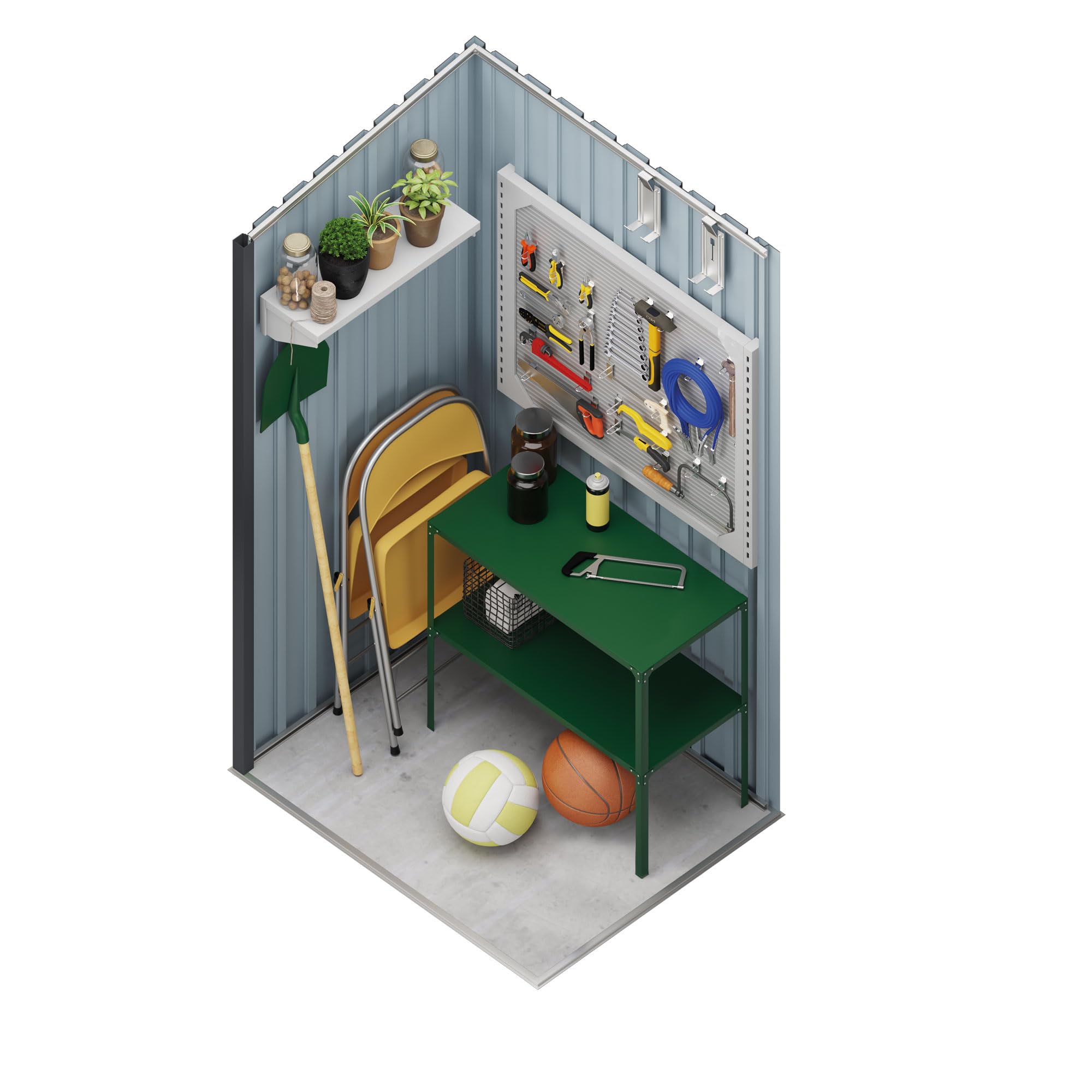 Hoggar - Cobertizo Jardín Exterior 1100 L Stark - 104x99x160 cm - Puerta con bisagra - Cierre con Pasador - Armario metálico - Caseta almacenaje - Gris Antracita