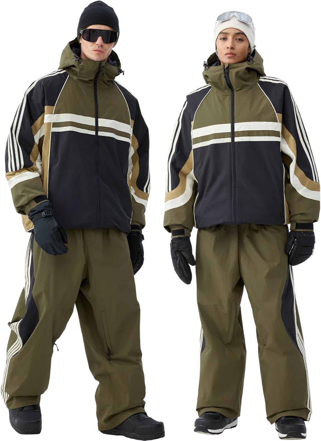 GSOU SNOW Men Ski Jacket Women Baggy Snowboard Jacket Snow Coat Mountain Jacket Hooded Waterproof Windproof Reflective Strip - Image 4