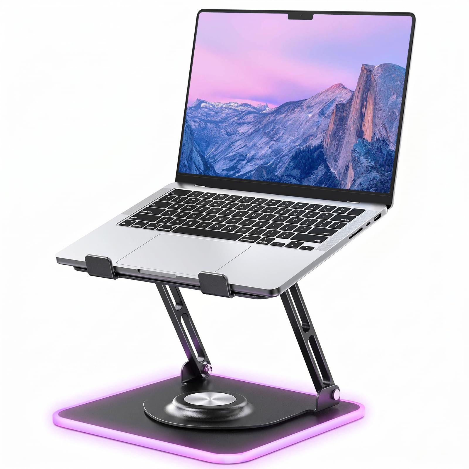 360°Rotating Laptop Stand with RGB Lights, Fits 10-16"Laptops MacBooks