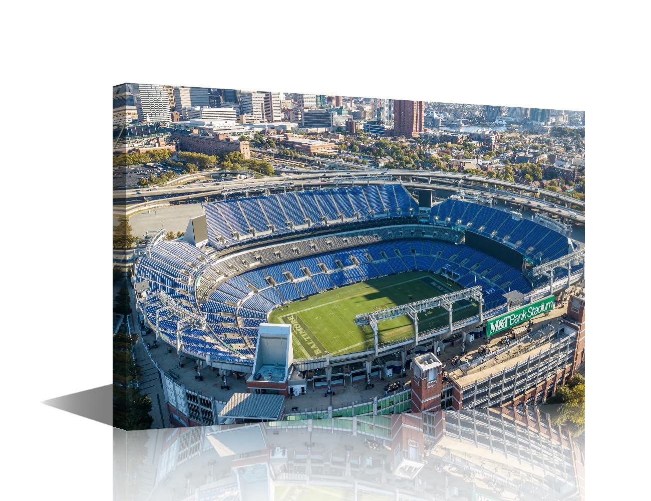 Canvas Wall Art M&t Bank Stadium 1 Panels Decor Modern Artwork for Living Room American Football Poster Paintings Crafts Rugby Field Pictures Framed Canvas Wall Decorations for Men(18"Wx12"H)