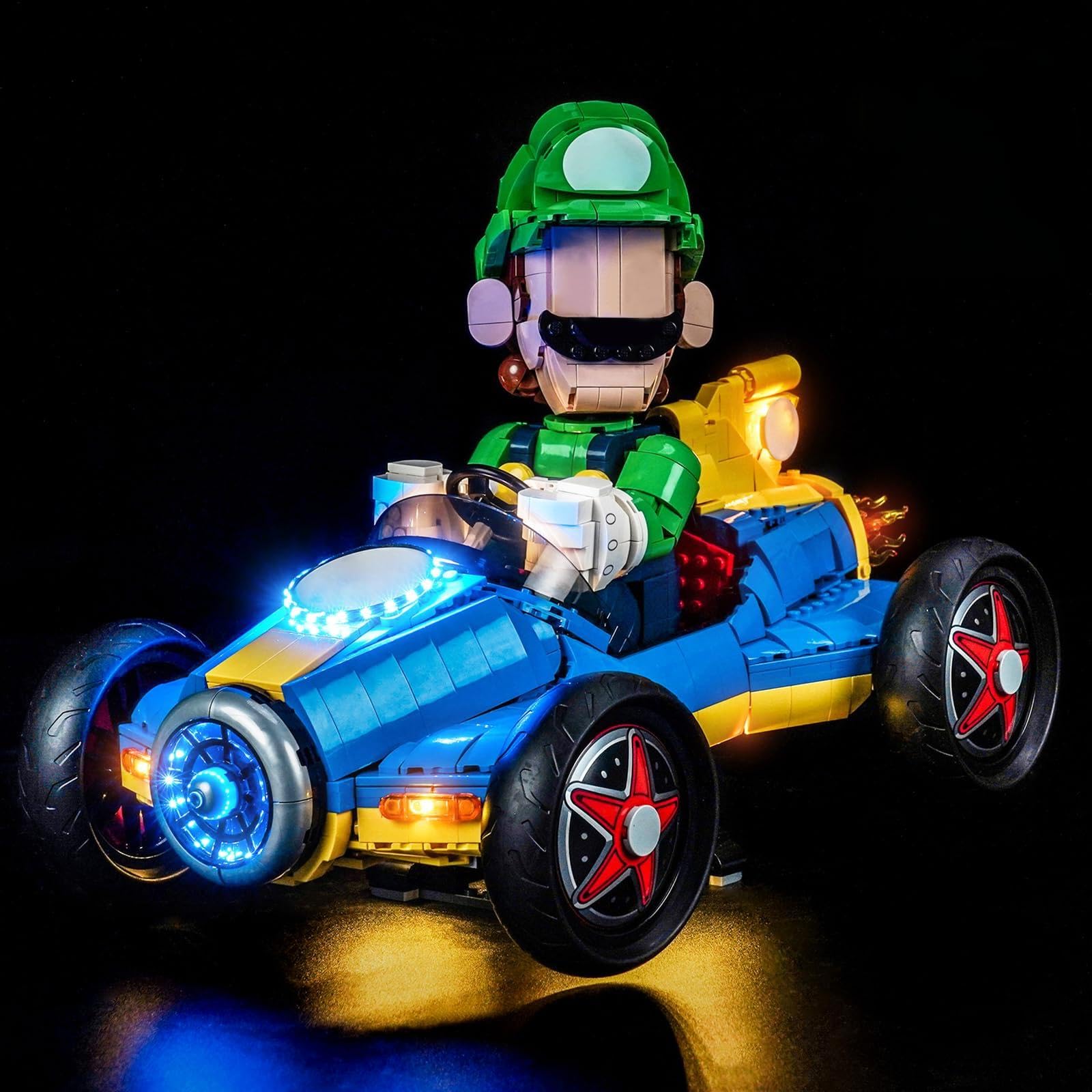 LocoLee RC LED Light Set Compatible with LEGO 72050 Mario Kart โ Luigi & Mach 8 Lighting Kit Compatible with LEGO 72050 Building Blocks Model,Only Lights Set,No Model (72050-RC Version)
